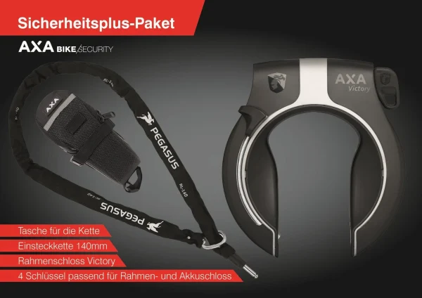 AXA Rahmenschloss Victory 2017-2021 Für Pegasus / Zemo E-Bike Incl. Kette 1
